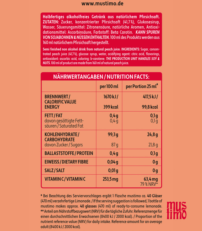 Mustimo Pfirsich 1.000ml