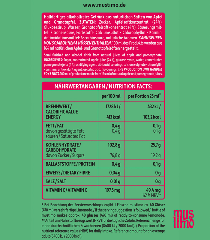 Mustimo Apfel-Granatapfel 1.000ml
